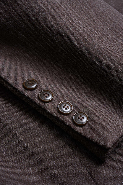 Blazer Femme Oversize en Sergé à Revers Crantés et Fermeture Boutonnée
