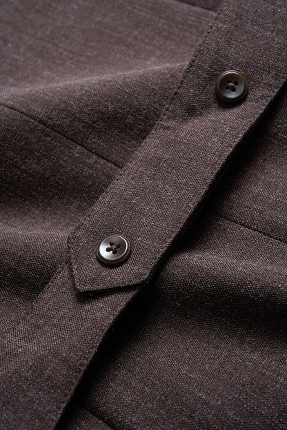 Blazer Femme Oversize en Sergé à Revers Crantés et Fermeture Boutonnée
