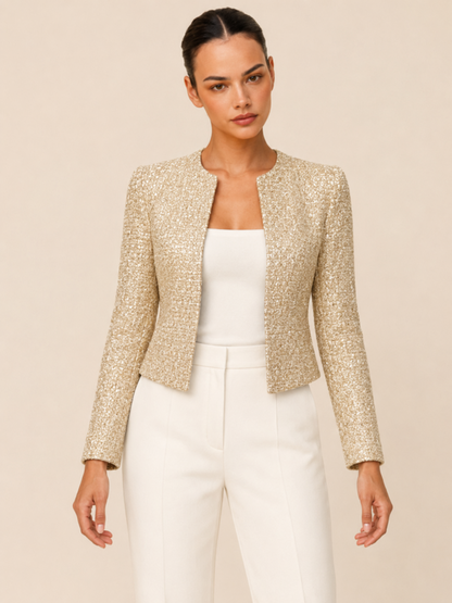 Blazer Ajusté à Paillettes pour Soirée Femme