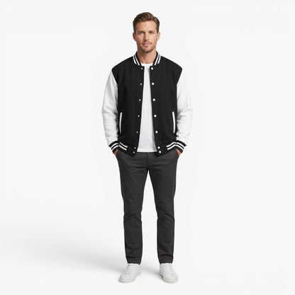 Blouson Universitaire à Manches Contrastées Homme