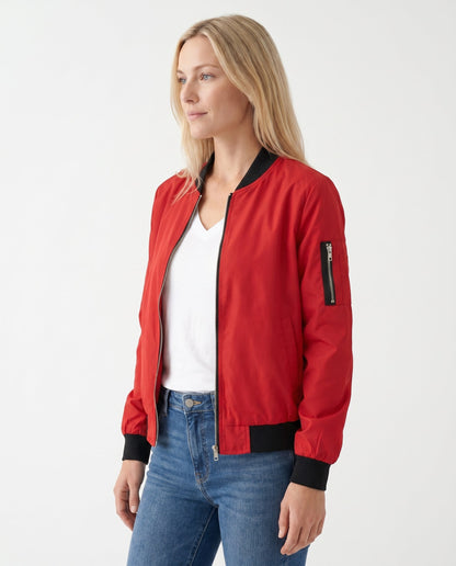 Bomber Léger Zippé Femme