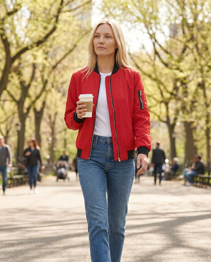 Bomber Léger Zippé Femme