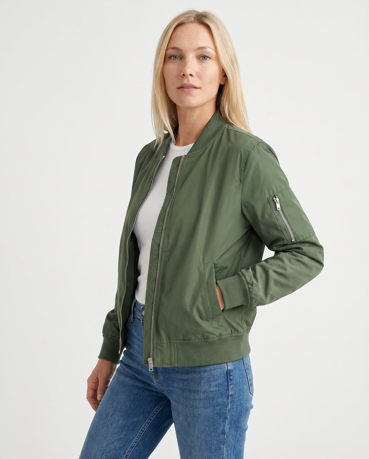 Bomber Léger Zippé Femme
