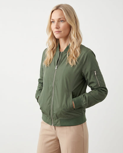 Bomber Léger Zippé Femme