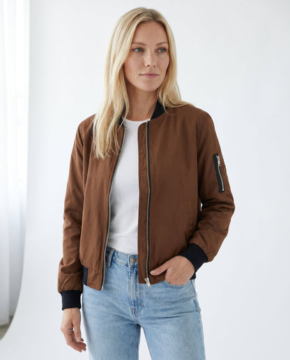 Bomber Léger Zippé Femme