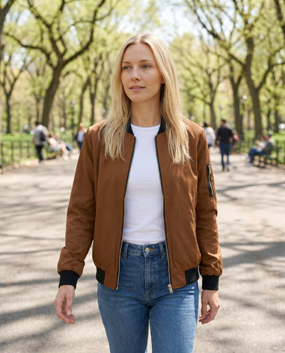 Bomber Léger Zippé Femme