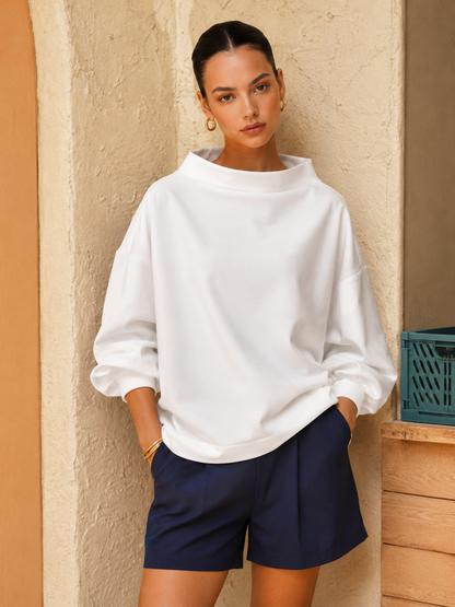 Ruœgy Pull  Oversize Col Roulé Femme