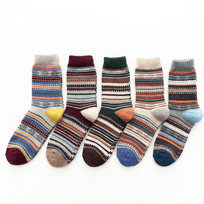 Chaussettes en Laine à Motifs Scandinaves
