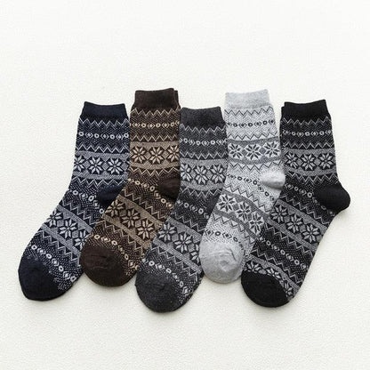 Chaussettes en Laine à Motifs Scandinaves