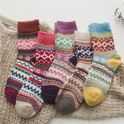 Chaussettes en Laine à Motifs Scandinaves