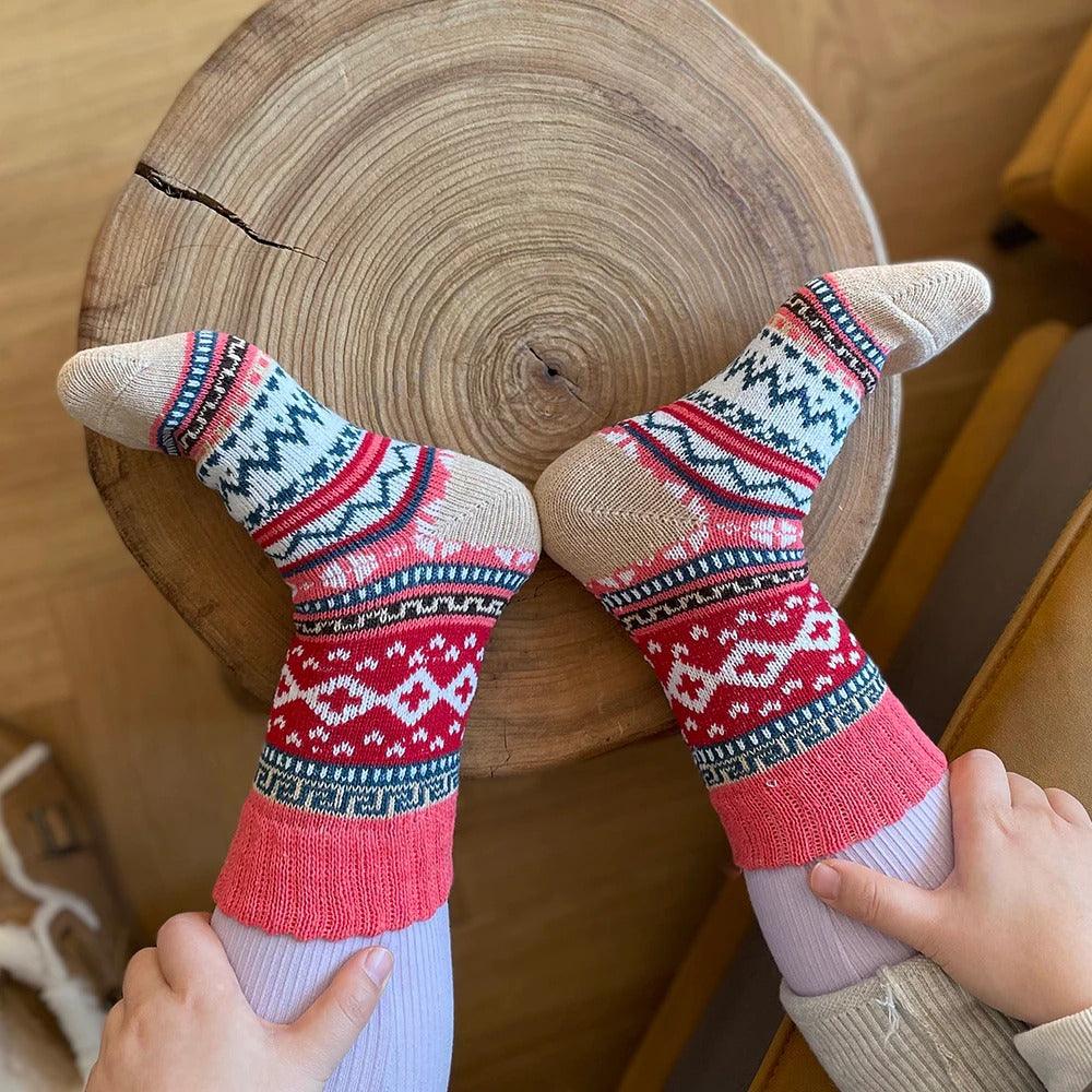 Chaussettes en Laine à Motifs Scandinaves