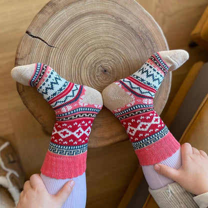 Chaussettes en Laine à Motifs Scandinaves