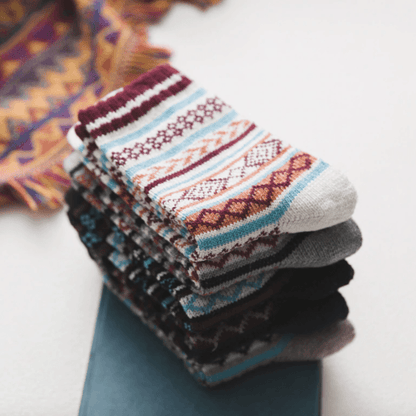 Chaussettes en Laine à Motifs Scandinaves
