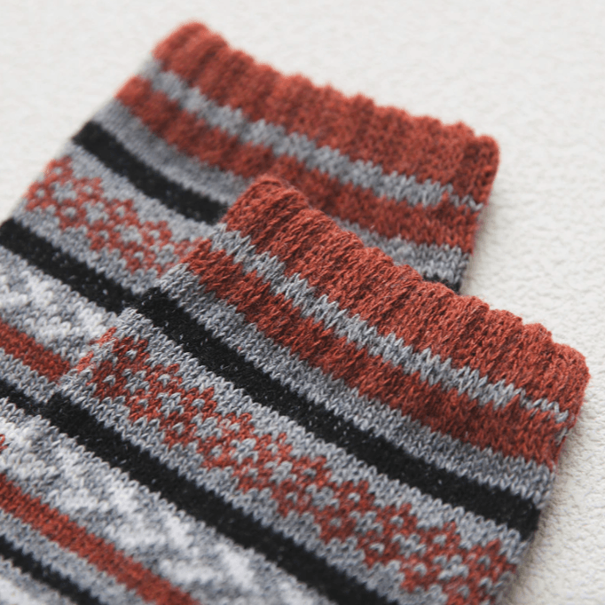 Chaussettes en Laine à Motifs Scandinaves