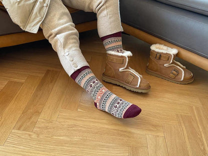 Chaussettes en Laine à Motifs Scandinaves