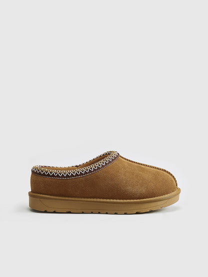 Chaussons Femme Doublés à Bout Rond et Talon Bas