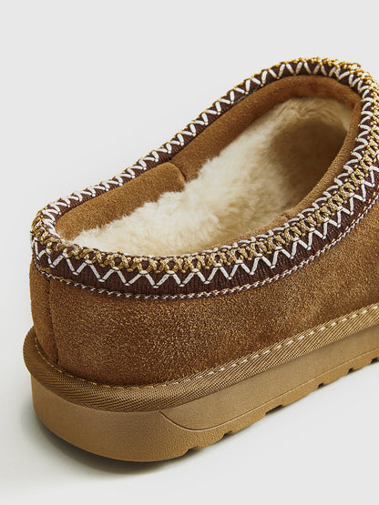 Chaussons Femme Doublés à Bout Rond et Talon Bas