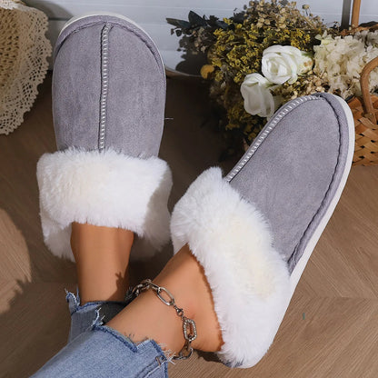 Chaussons Femme en Fausse Fourrure Douce avec Doublure en Coton