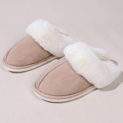 Chaussons Femme en Fausse Fourrure Douce avec Doublure en Coton