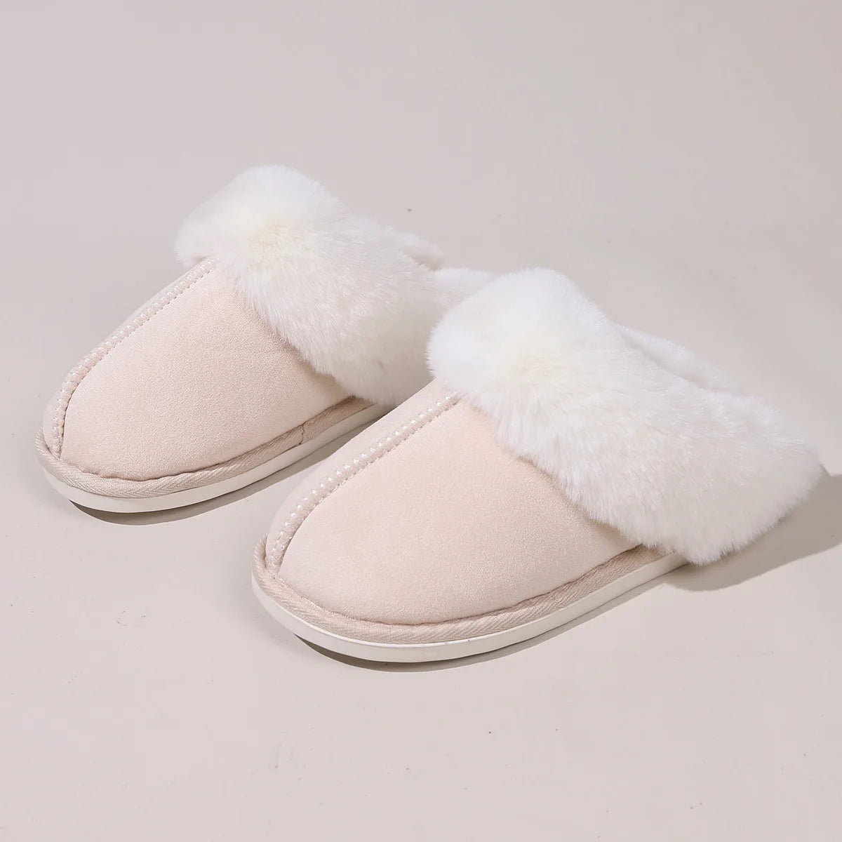 Chaussons Femme en Fausse Fourrure Douce avec Doublure en Coton