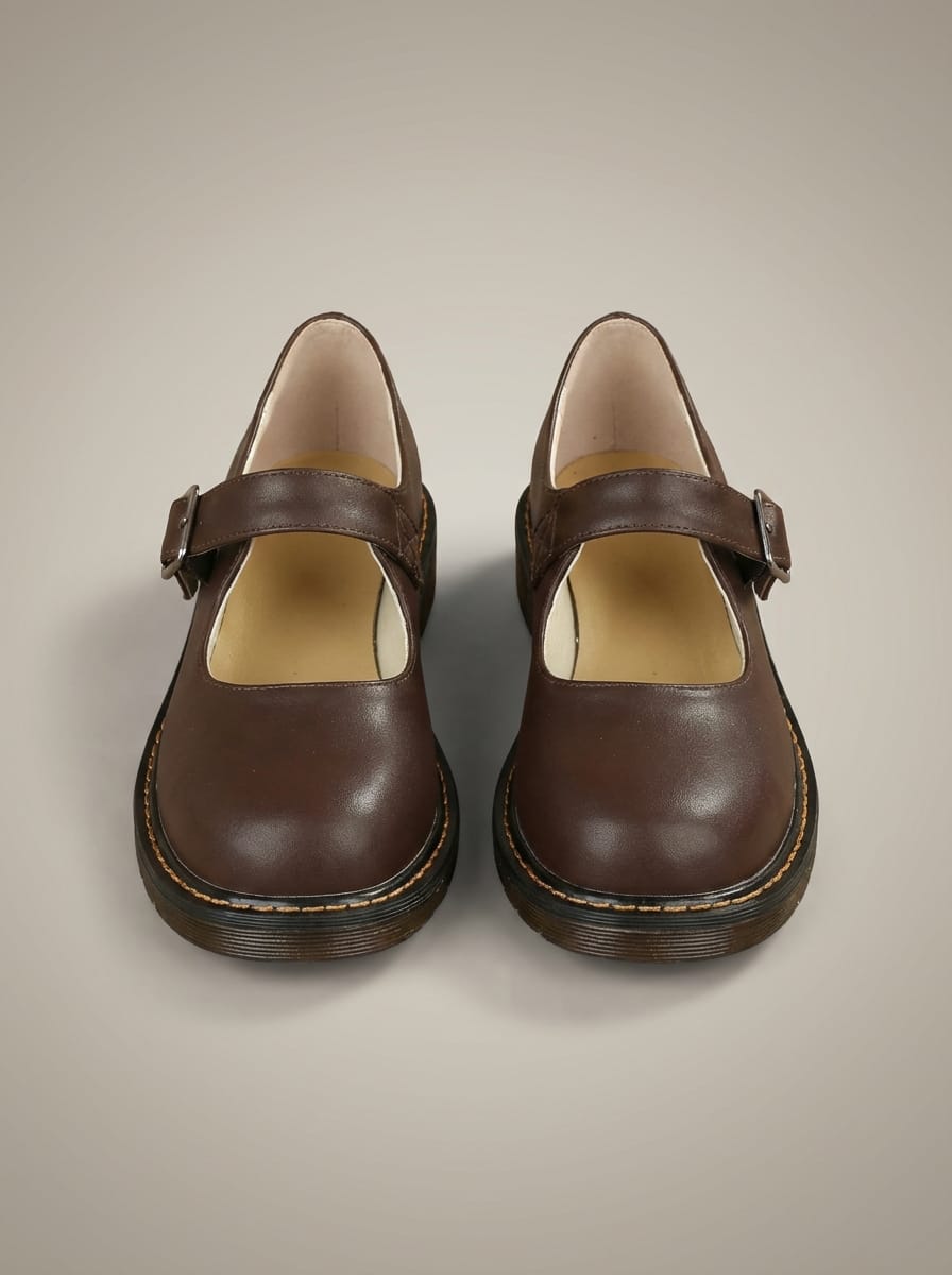 Chaussures Plates à Boucle Bout et Rond Femme