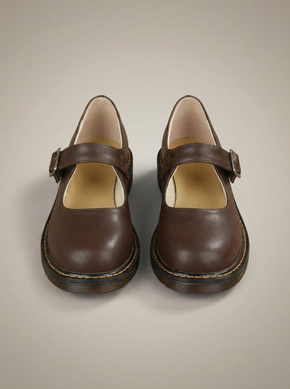 Chaussures Plates à Boucle Bout et Rond Femme