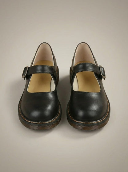 Chaussures Plates à Boucle Bout et Rond Femme
