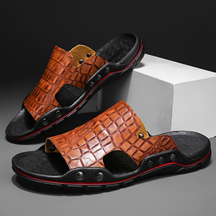 Claquette Effet Croco Homme