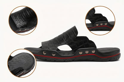 Claquette Effet Croco Homme