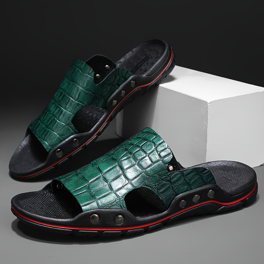 Claquette Effet Croco Homme