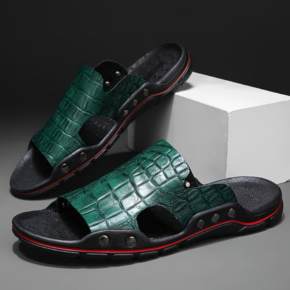 Claquette Effet Croco Homme