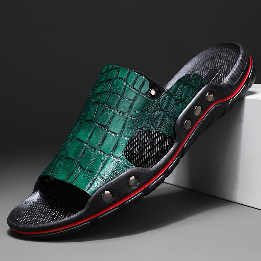 Claquette Effet Croco Homme