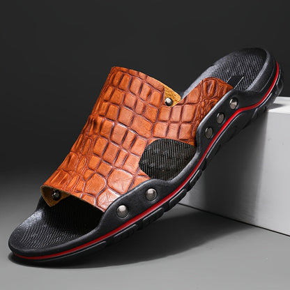 Claquette Effet Croco Homme