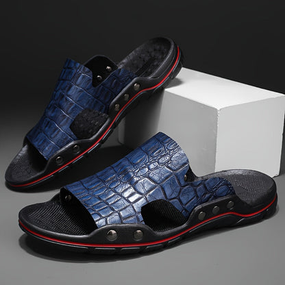 Claquette Effet Croco Homme