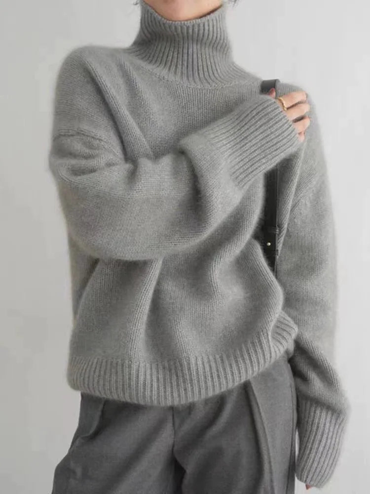 Ruœgy Pull Col Roulé Cachemire Femme