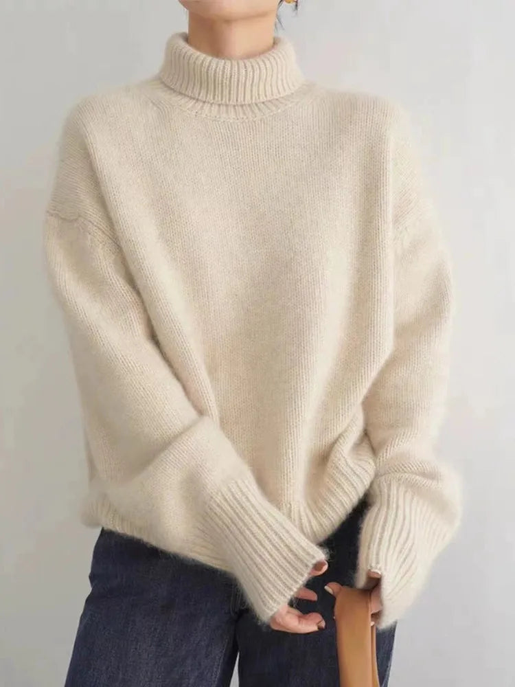 Ruœgy Pull Col Roulé Cachemire Femme