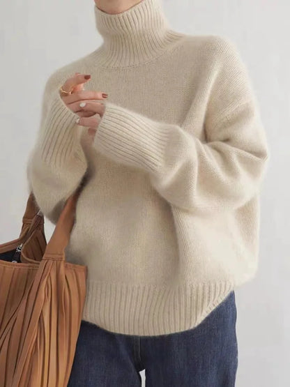 Ruœgy Pull Col Roulé Cachemire Femme