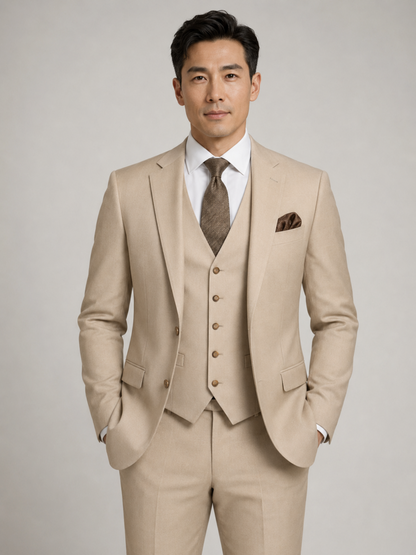 Costume 3 Pièces  Ajusté Homme