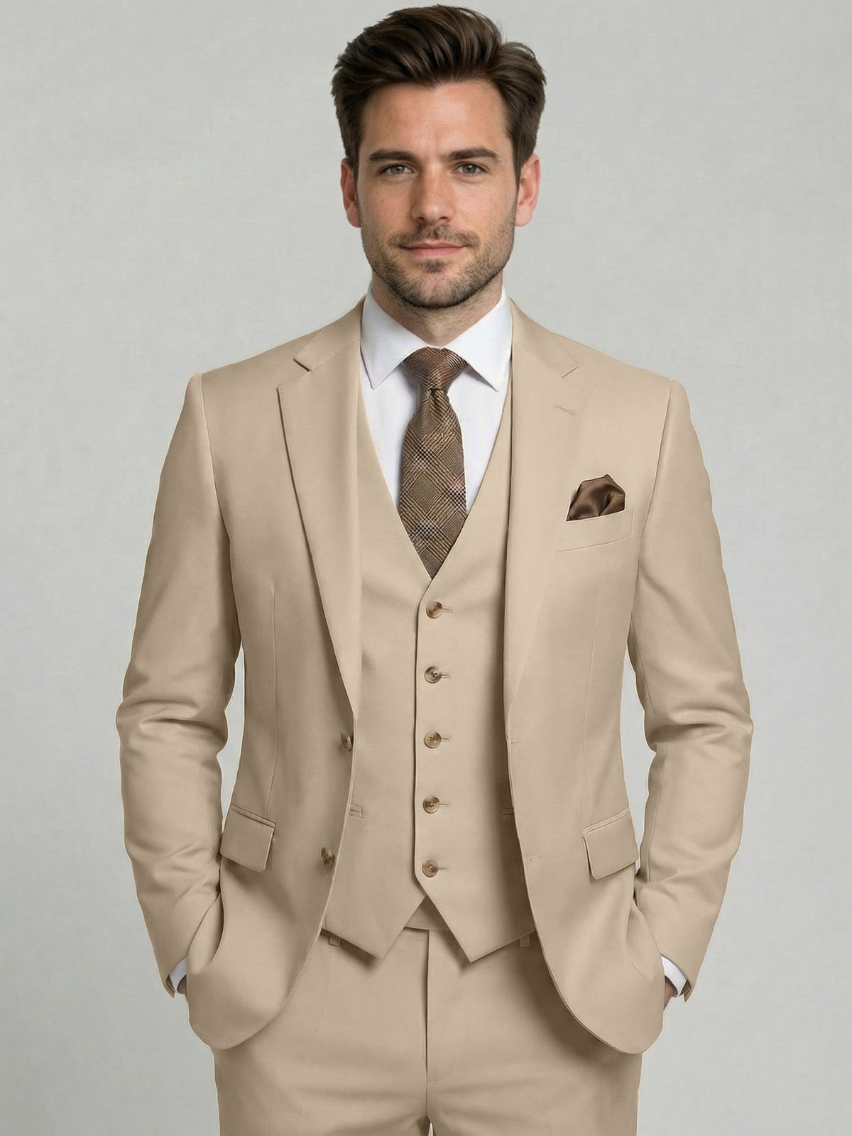 Costume 3 Pièces  Ajusté Homme