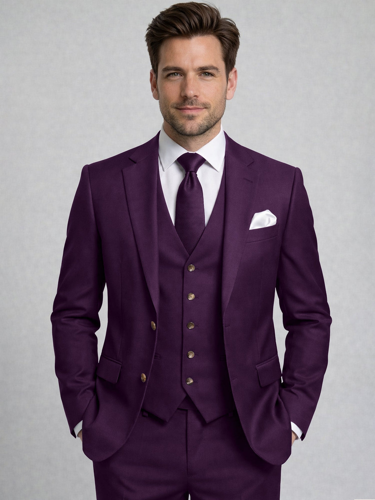 Costume 3 Pièces  Ajusté Homme