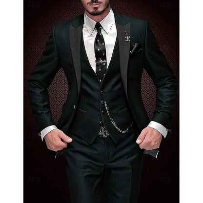 Costume 3 Pièces à Revers en Pointe Homme