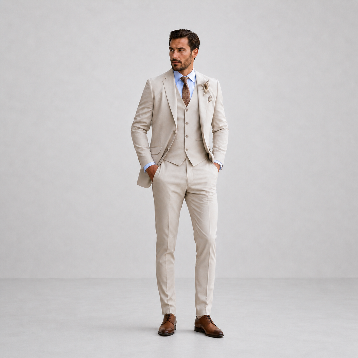 Costume Trois Pièces Coupe Slim Homme