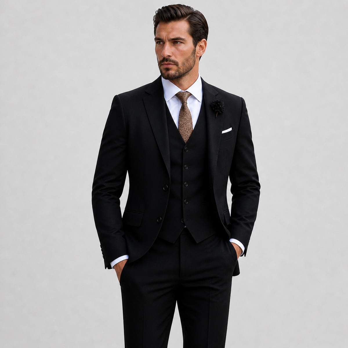Costume Trois Pièces Coupe Slim Homme