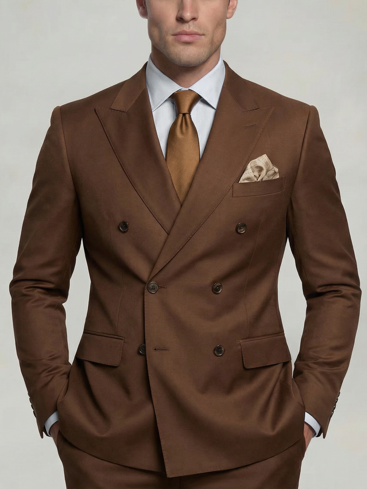 Costume croisé  2 pièces à six boutons Homme