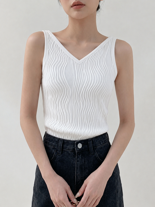 Ruœgy Débardeur à Texture Ondulée Femme