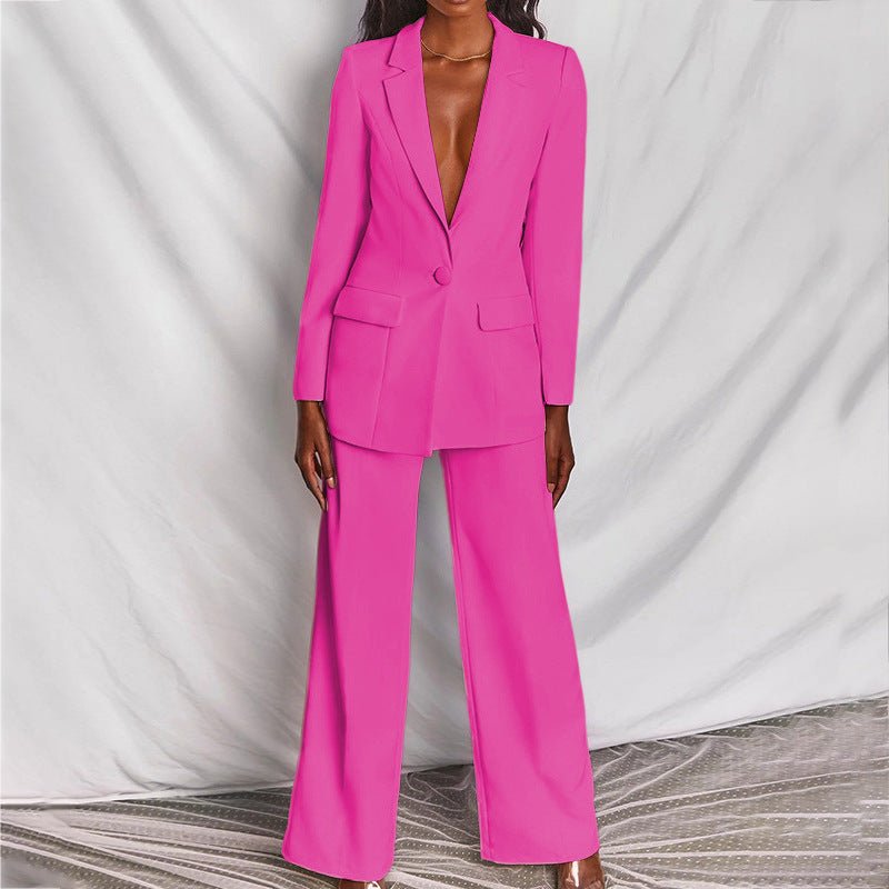 Ensemble Femme Blazer et Pantalon à Coupe Confortable et Silhouette Élégante