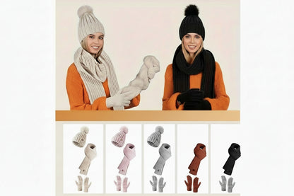 Ensemble Bonnet Écharpe Gants Tactiles