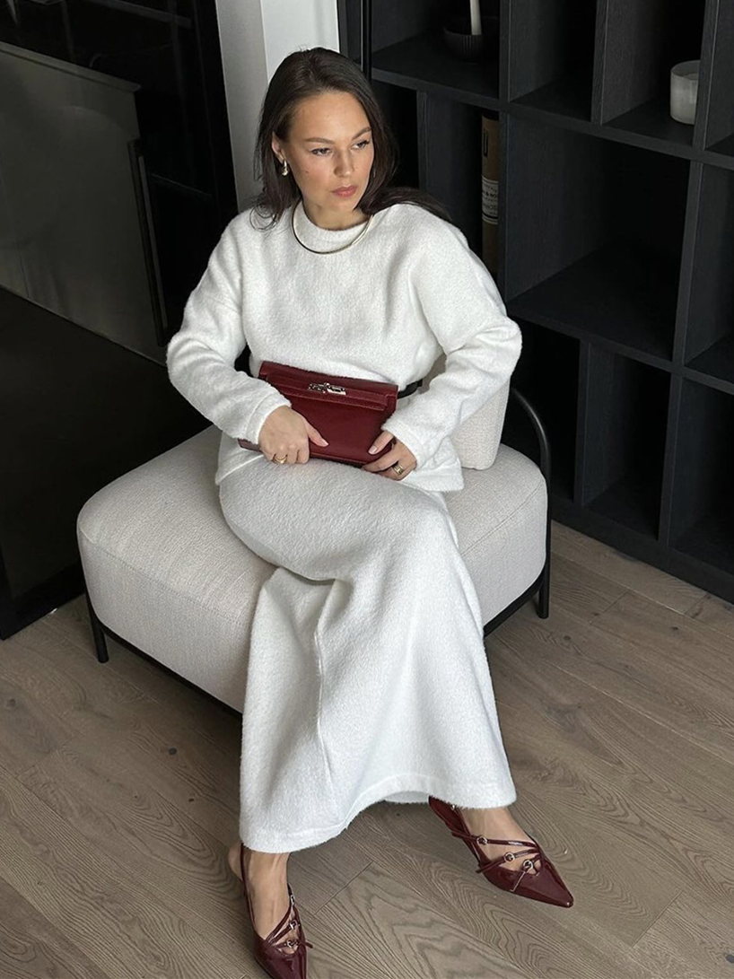 Ensemble Deux Pièces en Maille Femme