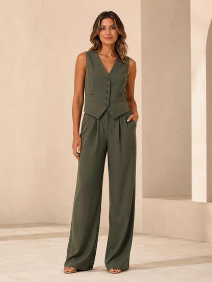 Ruœgy Ensemble Gilet Pantalon Femme