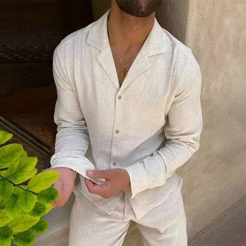 Ensemble Lin en Mélange de Coton Homme